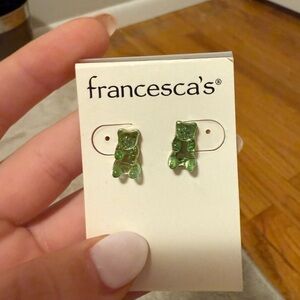 Francesca's Green Bear Earrings